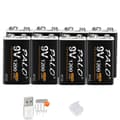 Miniatyrbillede 1 af 2: 9V Genopladeligt Lithium Batteri, 1200mAh Kapacitet, USB Opladning,8 stk batteri