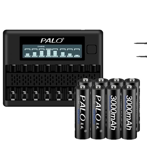 Genopladelige batterier, 100% originale, 12V 3000mAh, 8 AA 1 oplader