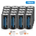 Miniatyrbillede 2 af 2: Genopladeligt 3,7V CR123A Batteri, 2550mWh Kapacitet, USB Type-C Opladning,16 stykker