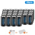 Miniatyrbillede 2 af 2: Genopladeligt 3,7V CR123A Batteri, 2550mWh Kapacitet, USB Type-C Opladning,28 stykker