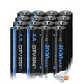 Miniatyrbillede 1 af 2: Genopladelige batterier, 3000mAh kapacitet, batterioplader inkluderet, 16PCS AA batteri