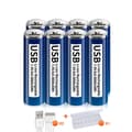 Miniatyrbillede 1 af 2: Genopladelige batterier, høj kapacitet, USB-opladning, 8AA batteri
