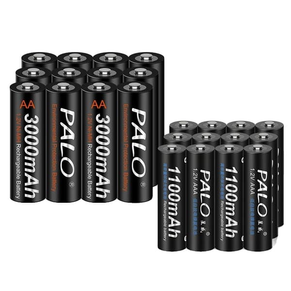 Genopladelige batterier, lav selvudladning, ideelle til legetøj og tastaturer., 12AA 12AAA