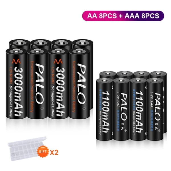 Genopladelige batterier, lav selvudladning, ideelle til legetøj og tastaturer., 8AA 8AAA