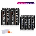 Miniatyrbillede 2 af 2: Genopladelige batterier, lav selvudladning, ideelle til legetøj og tastaturer., 8AA 8AAA