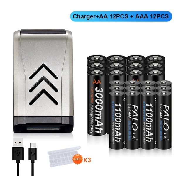 Genopladelige batterier, lav selvudladning, ideelle til legetøj og tastaturer., 12AA12AAA 1 opladning