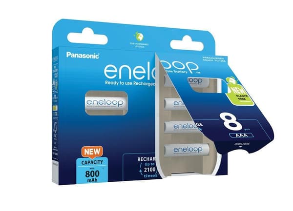 Genopladelige batterier PANASONIC ENELOOP AAA 800 mAh 8 stk. (BK-4MCDE/8HH)