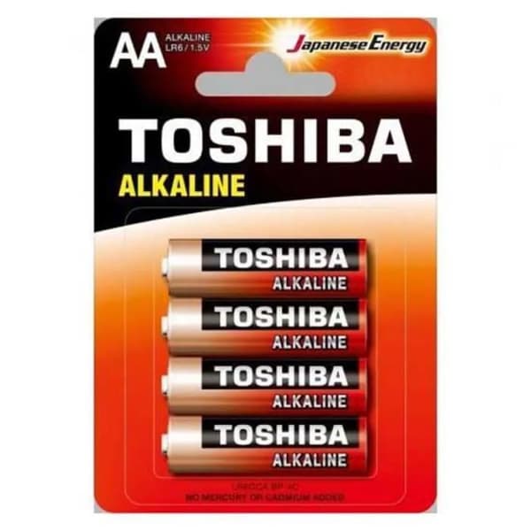 Alkaliska Batterier AA - Toshiba - LR6GCA - Hög Kvalitet - Lång Varaktighet - Blister med 4