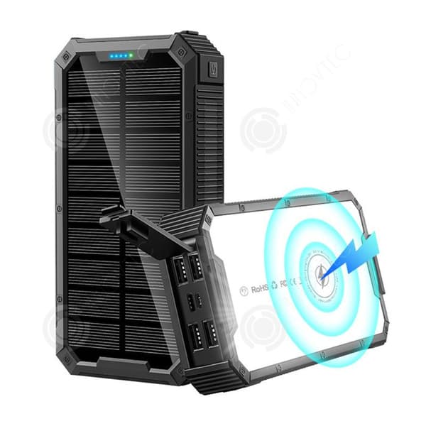 INN Solarbatteri extern 36800mah 5w med LED-lampa 4 USB-utgångar 2 ingångar powerbank extern batteri