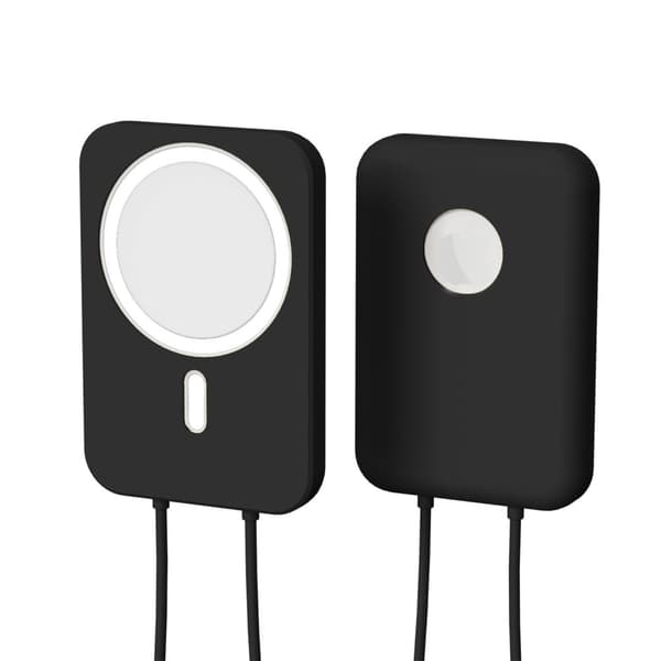 INF Silikone-etui til iPhone 12 MagSafe trådløs powerbank Sort