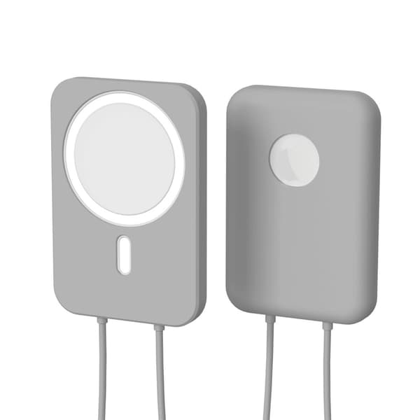 INF Silikonfodral till iPhone 12 MagSafe trådlös powerbank Grå