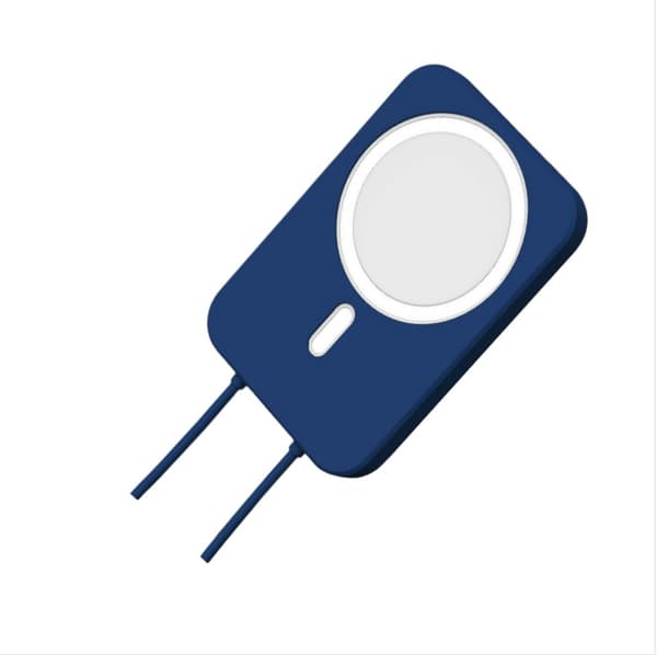INF Silikone-etui til iPhone 12 MagSafe trådløs powerbank Blå