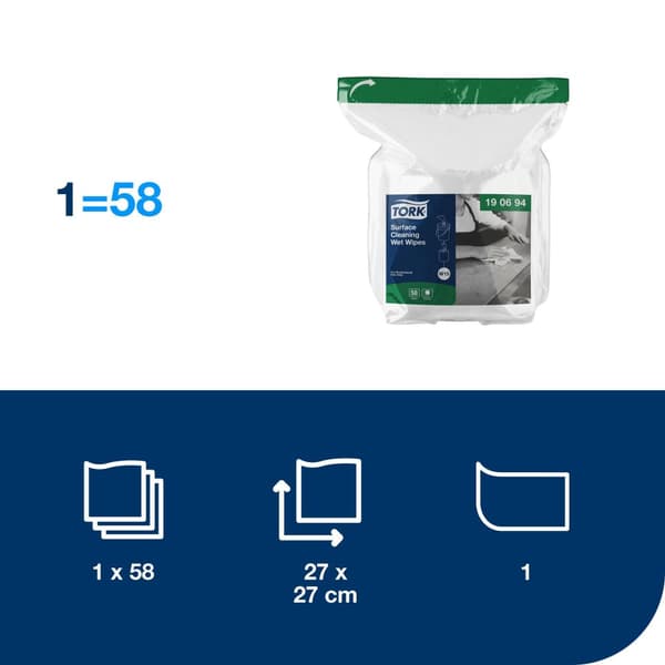 Våtduk TORK Refill Pre W15 yta 58/fp