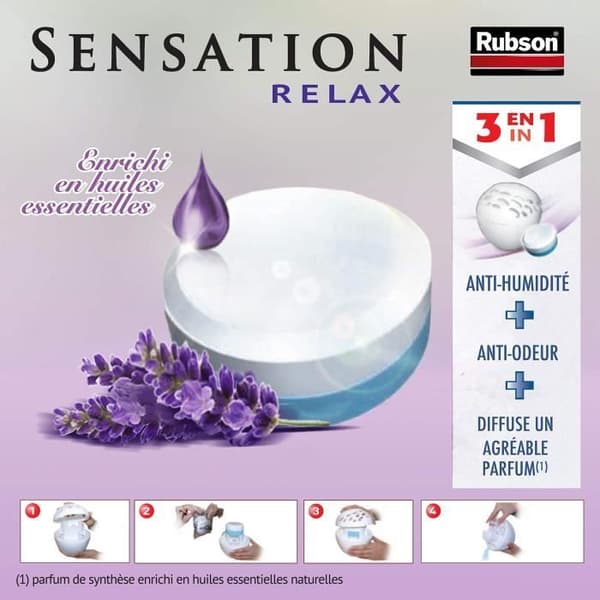 RUBSON Sensation 2 strömflikar 3in1 lavendel * 6