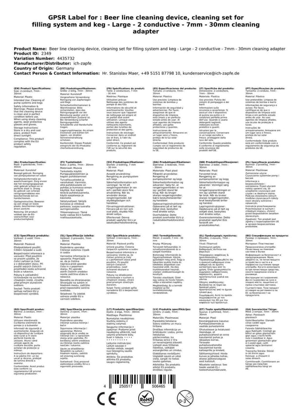 Puhdistussarja hanalle ja tynnyrille - iso - 2leitig - 7mm - 30mm puhdistussovitin