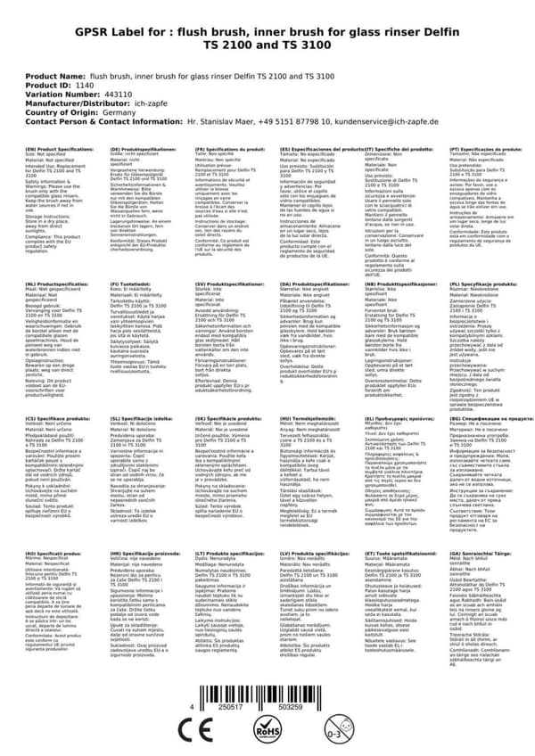 Indvendige Børster til Delfin 2100 og 3100