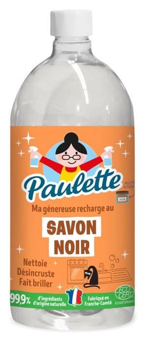 Paulette - E48060156L - Svart tvål - Ecocert Multi-Surface Household Ultra-Degreaser - Tillverkad i Frankrike - 1 L