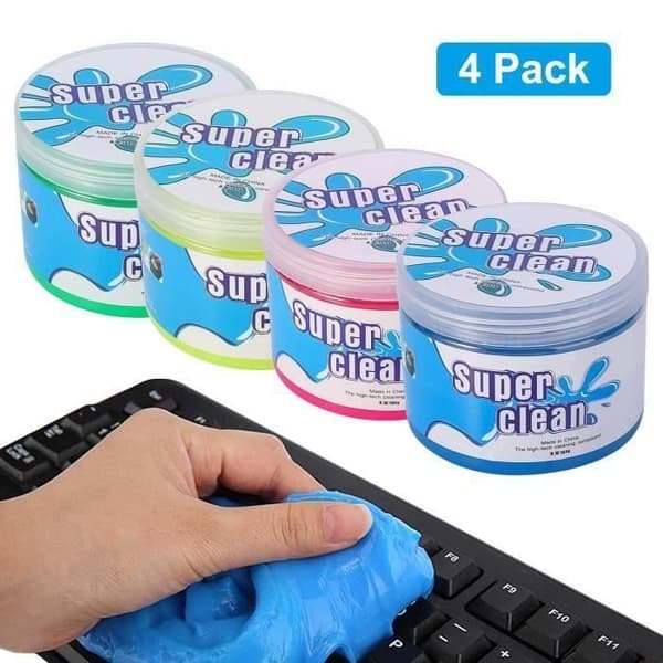 Super Clean Keyboard Cleaner Gel (4 st) Rengör damm och smuts för datorer, bilventiler, miniräknare