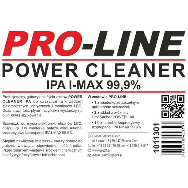 POWER CLEANER IPA sæt til rengøring af elektronik, optik og PRO-LINE skærme