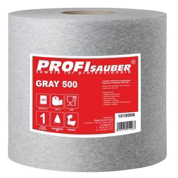 Grå nonwoven industriell rengöringsduk ProfiSauber GRÅ 500
