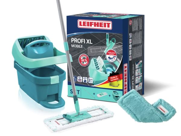 Leifheit 55167 Profi Golvtorkare XL 42 cm Komplett system med hjul Micro Duo + Static Plus