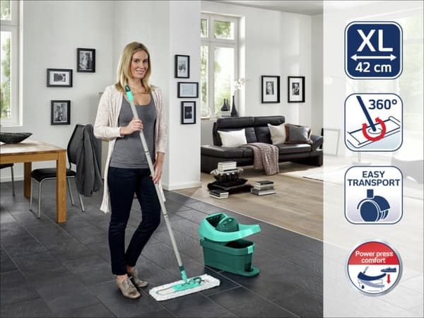 Leifheit 55167 Profi Golvtorkare XL 42 cm Komplett system med hjul Micro Duo + Static Plus