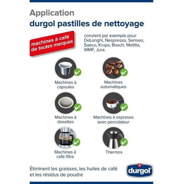 DURGOL Kaffemaskin rengöringstablett x10