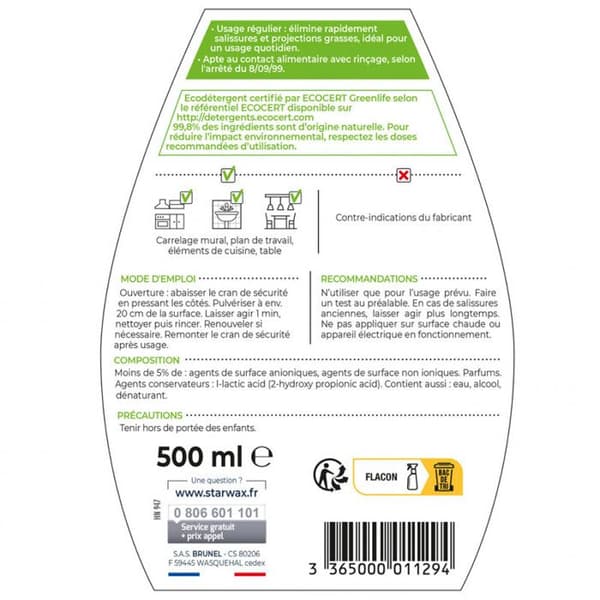 Multifunksjonsrengjøring med husholdningsalkohol Soluvert 500ml STARWAX