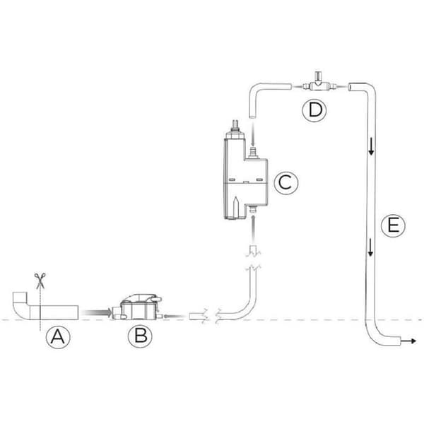 Kondensatlyftpump - SFA - Sanicondens Clim Pack S - Vit ränna - Komplett installationssats - 21 dBA