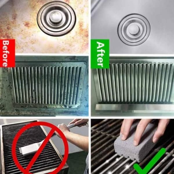 Ekologisk grillrengöringsblock för barbecue, barbecue-rengöring, köksgadgets, tar bort oljefläckar