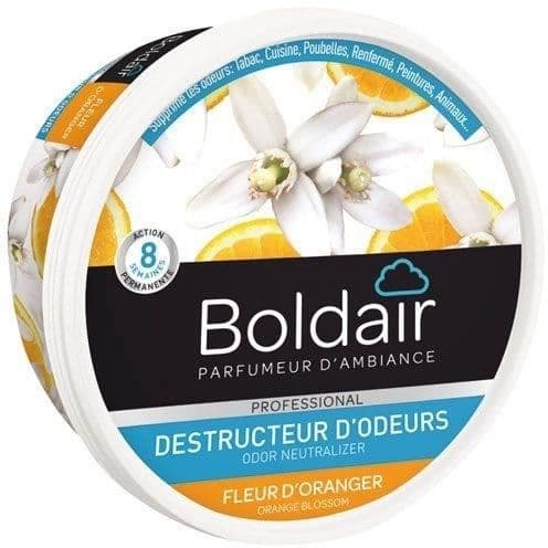 BOLDAIR - Orange Blossom odor destroyer gel - Neutraliserar lukter - parfymer - varaktighet 8 veckor - 300g - Tillverkad i Frankrike