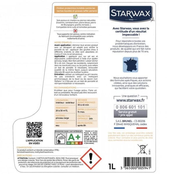 Osynligt fläckskydd för marmor och natursten Starwax