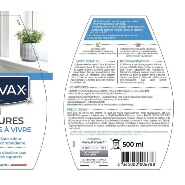 STARWAX Antimögelväggar och vardagsrum - 500 ml