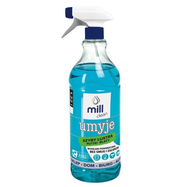 Mill Clean vaskemiddel til rengøring af vinduer, glas, spejle, fliser 1,22 L
