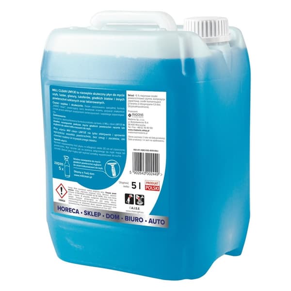 Mill Clean vaskemiddel til rengøring af vinduer, glas, spejle, fliser 5 L
