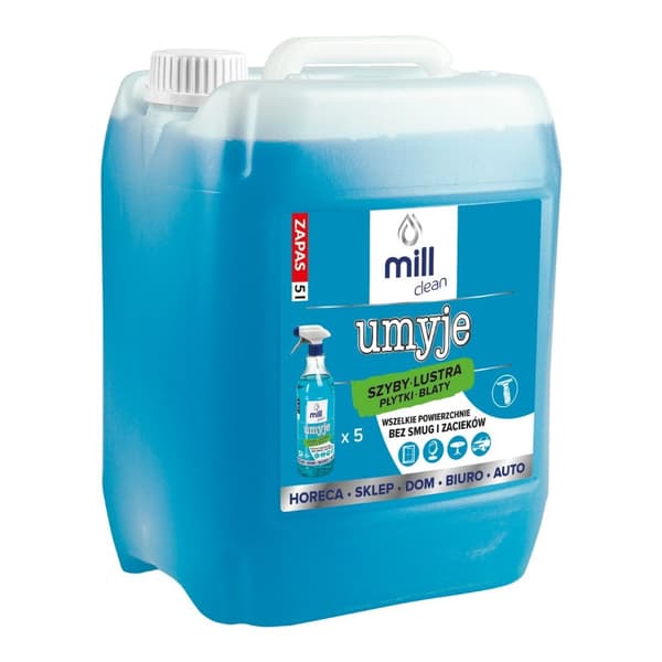 Mill Clean vaskemiddel til rengøring af vinduer, glas, spejle, fliser 5 L