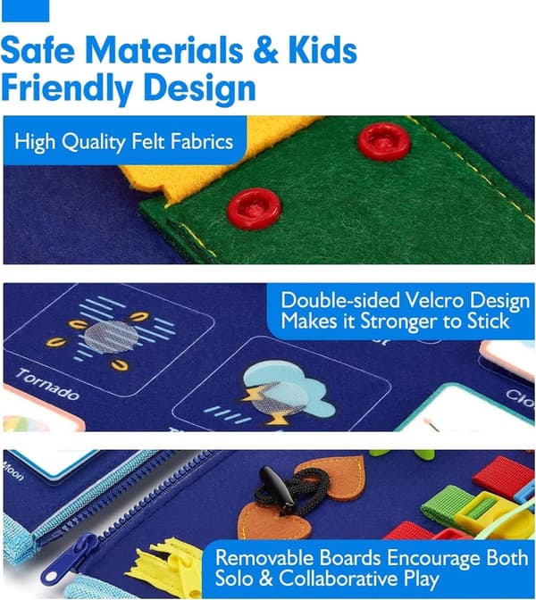 Montessori-opetusvälineet lapsille, aktiviteettitaulu, sopii 1–4-vuotiaille lapsille, sininen dinosaurus, 8 sivua