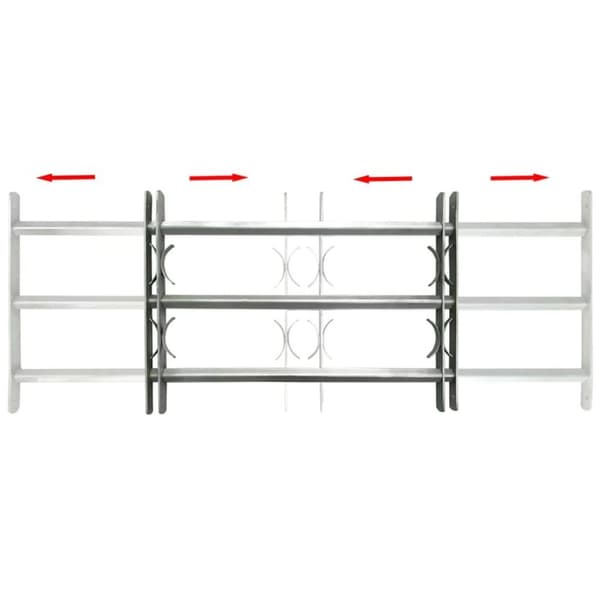 vidaXL Justerbart Fönstergaller för fönster med 3 stänger 1000-1500 mm