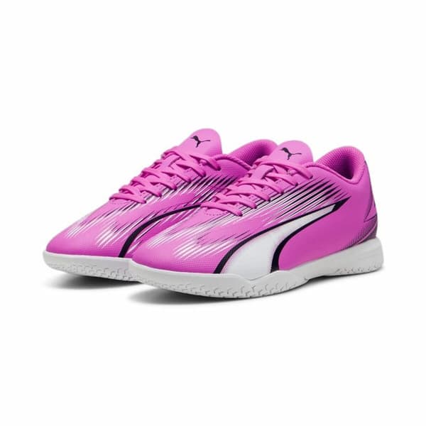 Fotbollsskor för inomhusbruk för barn Puma Ultra Play Vit Mörkrosa Barn Unisex