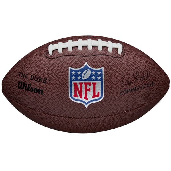 Wilson NFL The Duke Replica Ball WTF1825XBBRS, Amerikanske fodboldbolde, Unisex, brun, Størrelse: 9