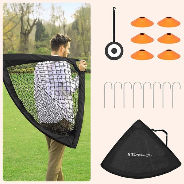 Rootz Fodboldmål - Pop-up fodboldmål - Sæt med 2 fodboldmål - Fodboldmål - Glasfiberstænger/polyesternet/Oxford-klud - Sort - 120 x 91 x 91 cm