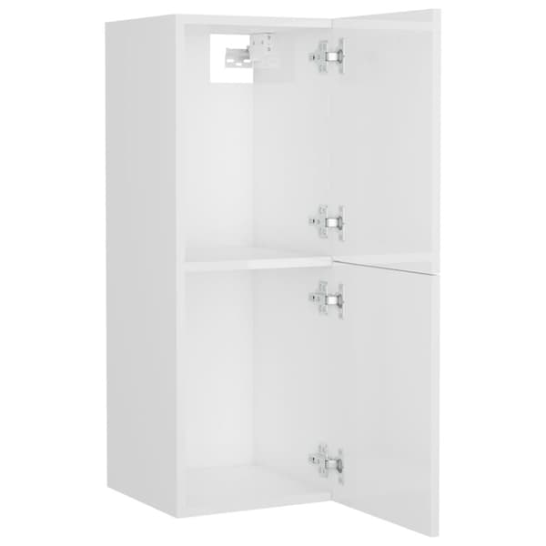 vidaXL Baderomsskap høyglans hvit 30x30x80 cm konstruert tre