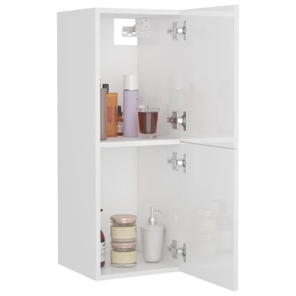vidaXL Baderomsskap høyglans hvit 30x30x80 cm konstruert tre