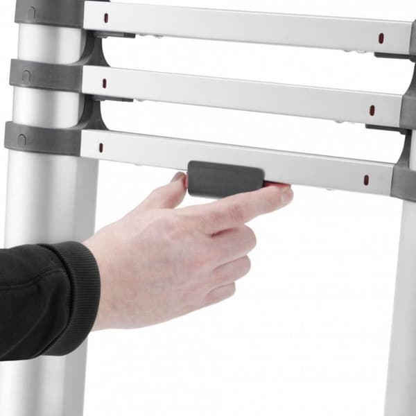 Hailo T80 aluminium teleskopstige 11 trin + stabiliseringsstang 103-322 cm