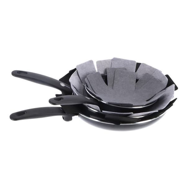 Excellent Houseware Panbeschermers 38-26 cm 6 stk Grijs/Zwart