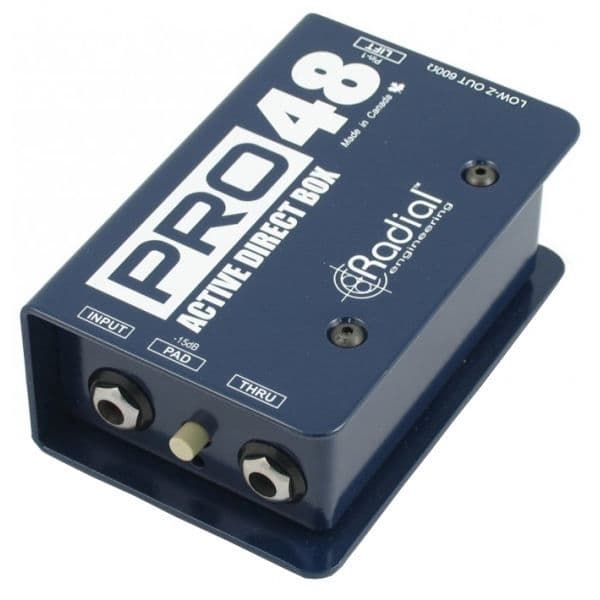 Radial Pro 48 direktbox - RADIAL varumärke - Hög impedansingång 220k Ohm - Högt utrymme