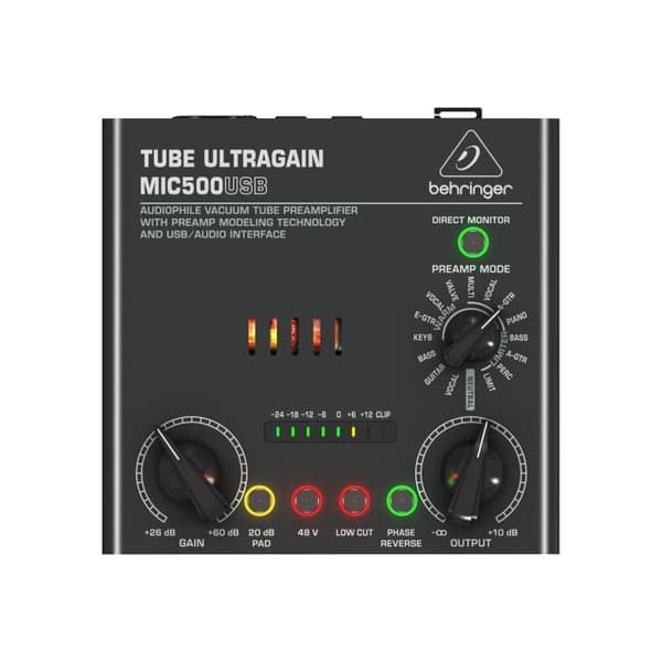 Förförstärkare - Behringer - TUBE ULTRAGAIN MIC500USB - Tube - Svart - Vuxen