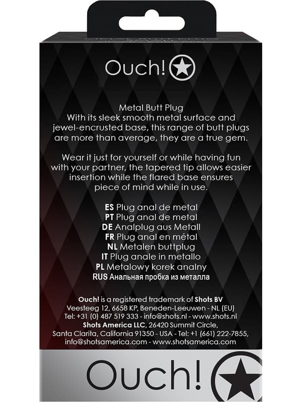 Ouch!: Heart Gem Metal Butt Plug, medium