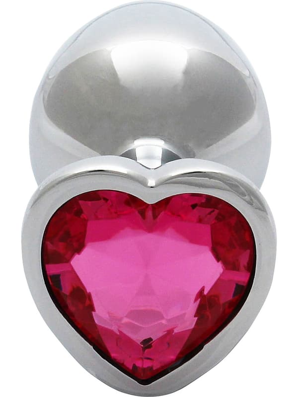 Ouch!: Heart Gem Metal Butt Plug, medium