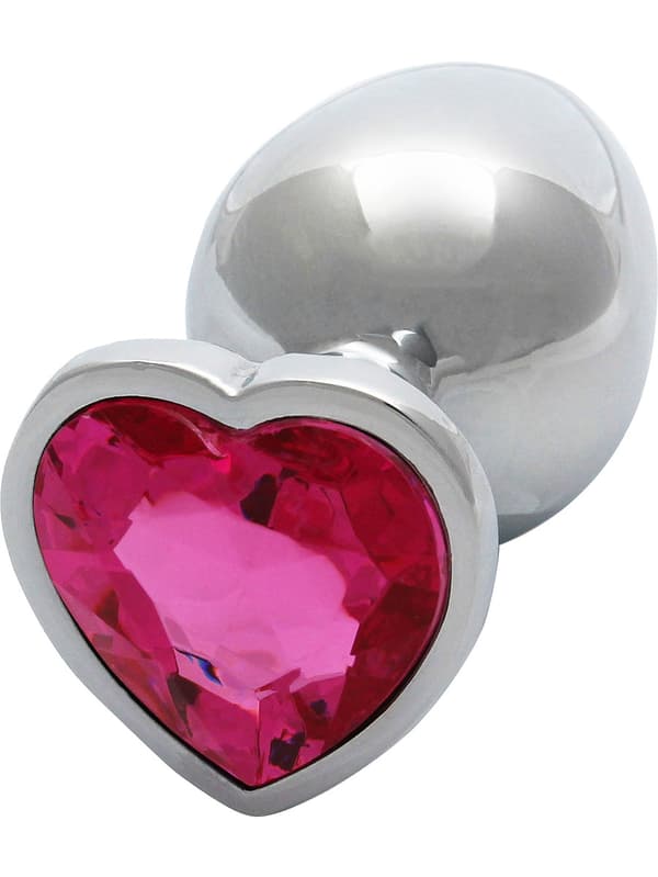 Ouch!: Heart Gem Metal Butt Plug, medium